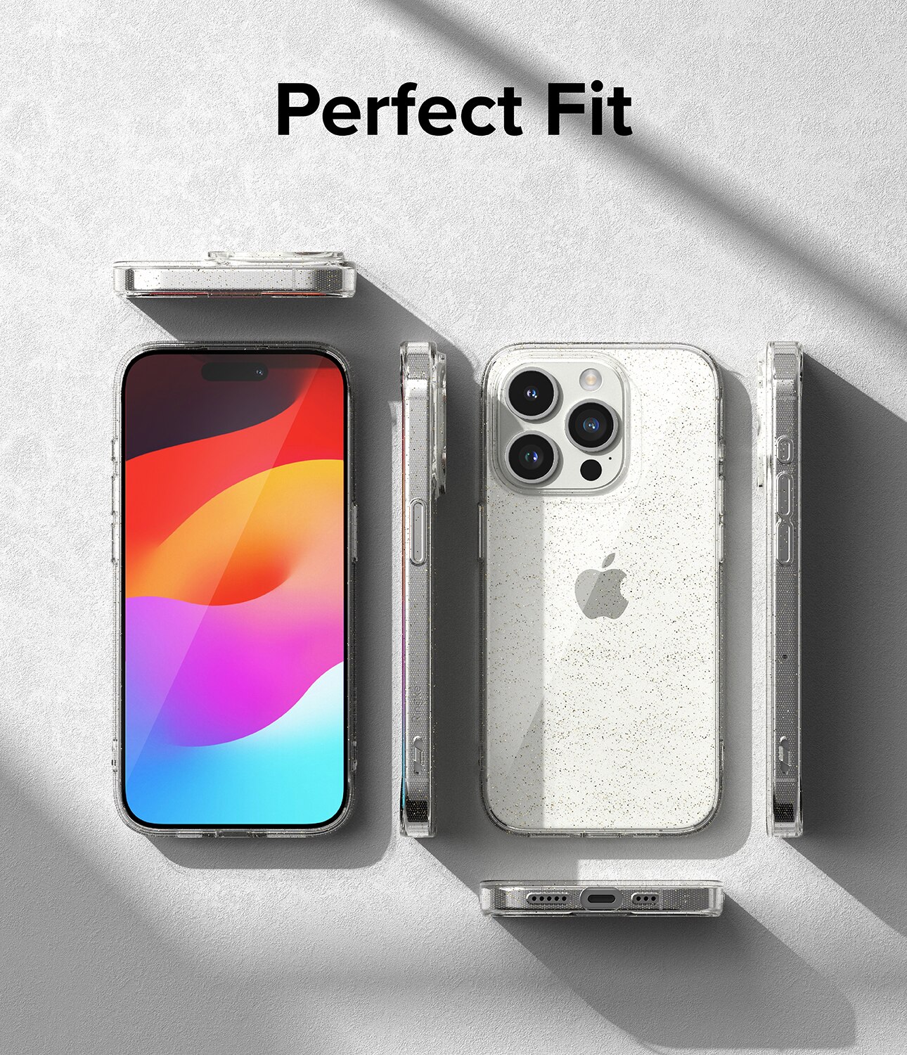 iPhone 15 Pro Air Case Glitter Clear