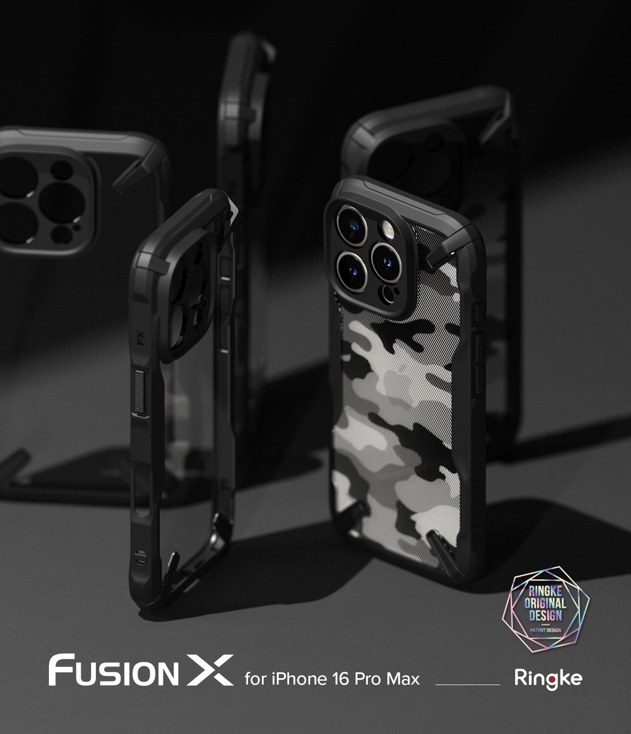 iPhone 16 Pro Max Fusion X Case Camo Black