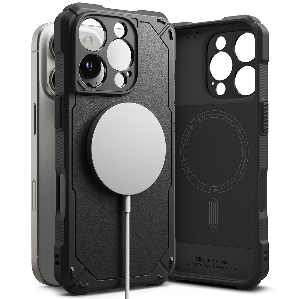 iPhone 16 Pro Max Rugged Gear Magnetic Case Black