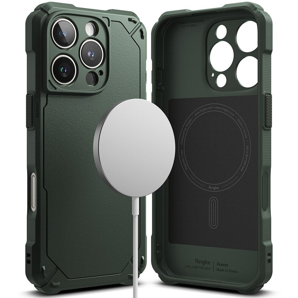 iPhone 16 Pro Max Rugged Gear Magnetic Case Dark Green