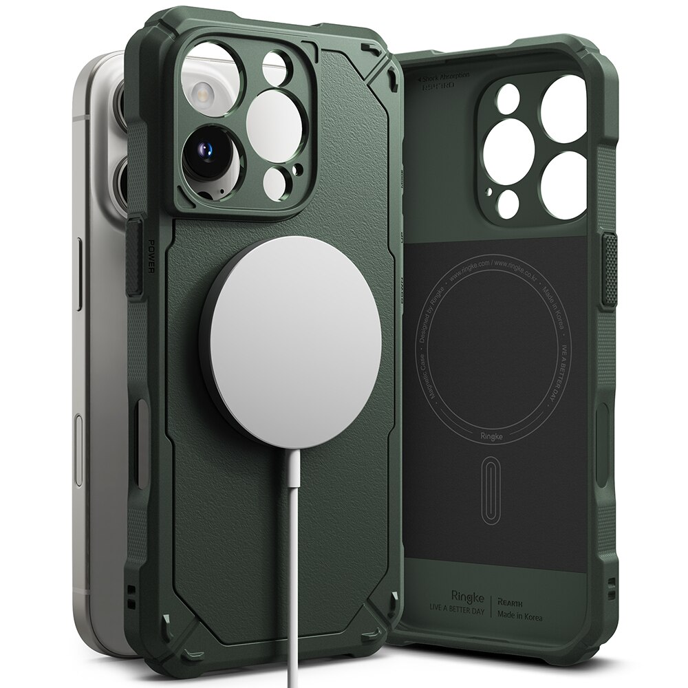 iPhone 16 Pro Max Rugged Gear Magnetic Case Dark Green