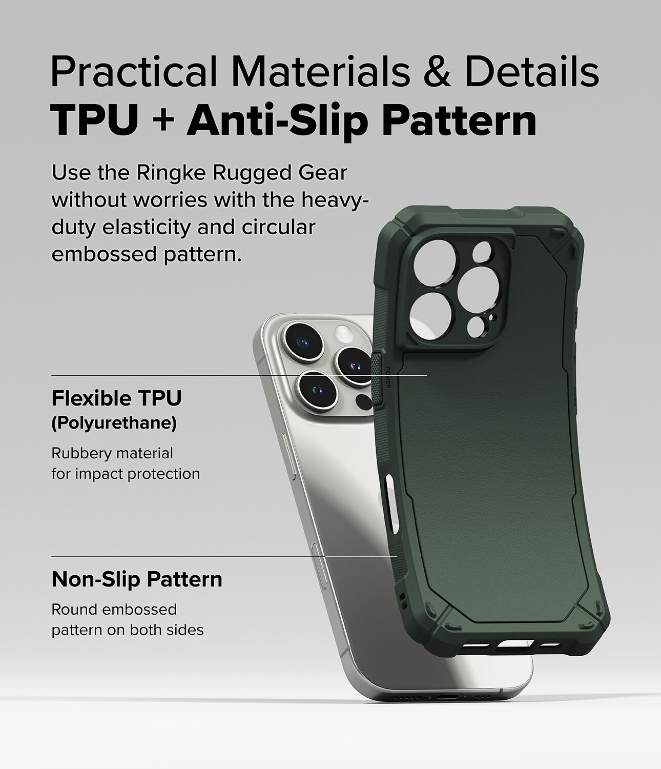 iPhone 16 Pro Max Rugged Gear Magnetic Case Dark Green