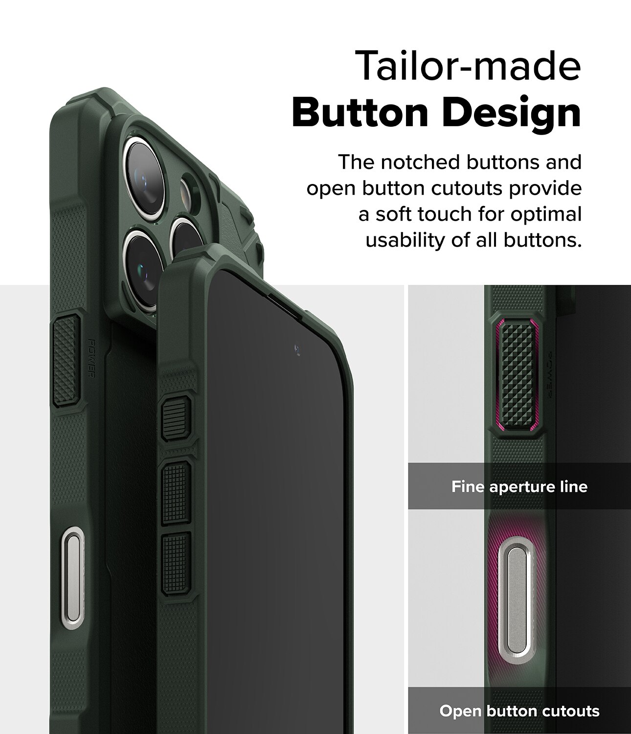 iPhone 16 Pro Max Rugged Gear Magnetic Case Dark Green