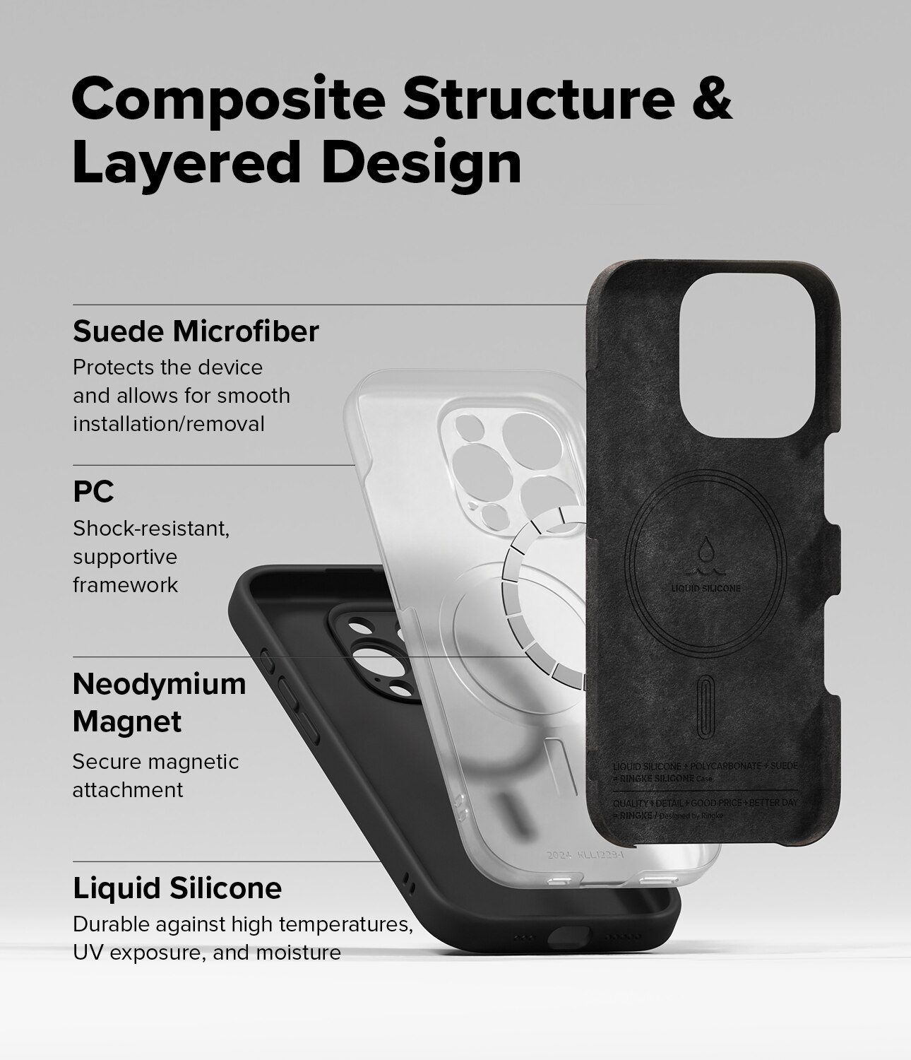 iPhone 16 Pro Max Silicone Magnetic Case Black