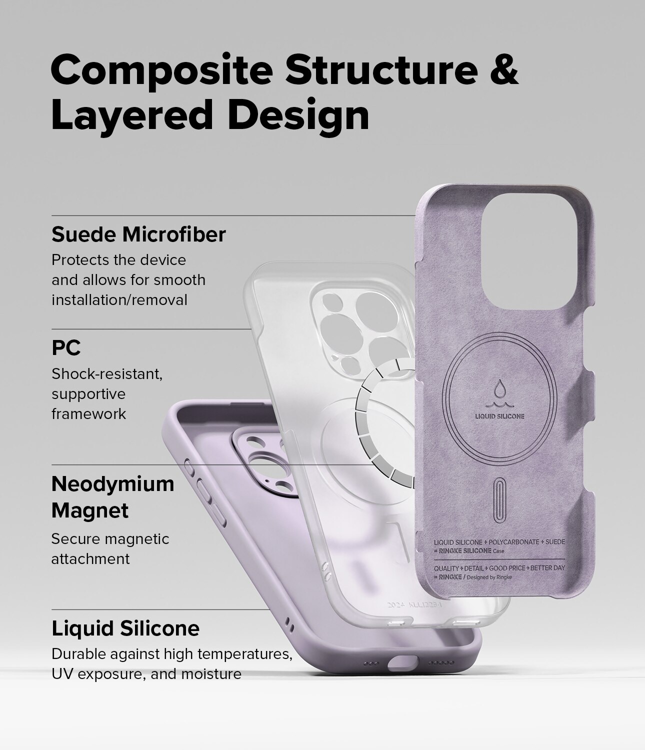 iPhone 16 Pro Max Silicone Magnetic Case Light Purple