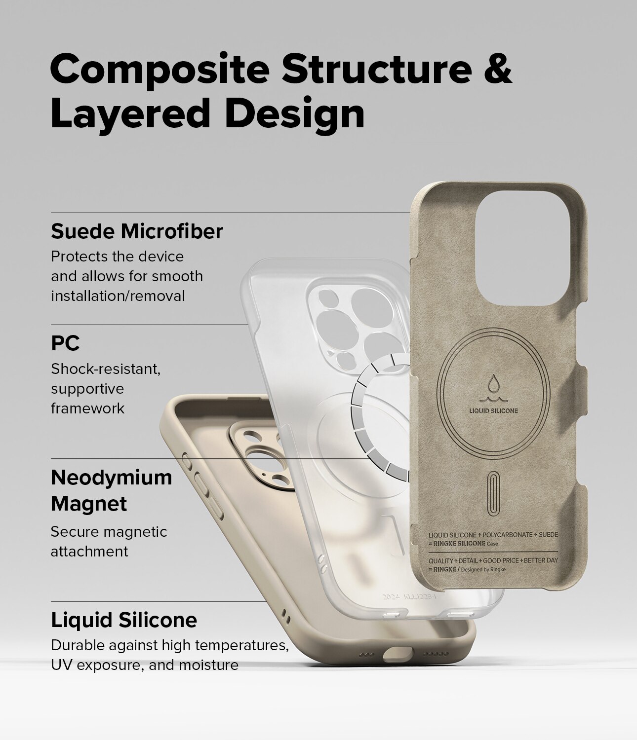 iPhone 16 Pro Max Silicone Magnetic Case Stone