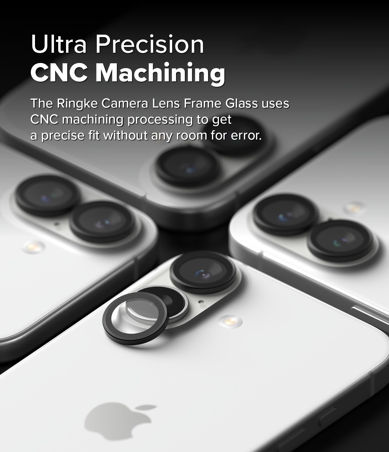 iPhone 16 Plus Camera Lens Frame Glass (2-pack) Black