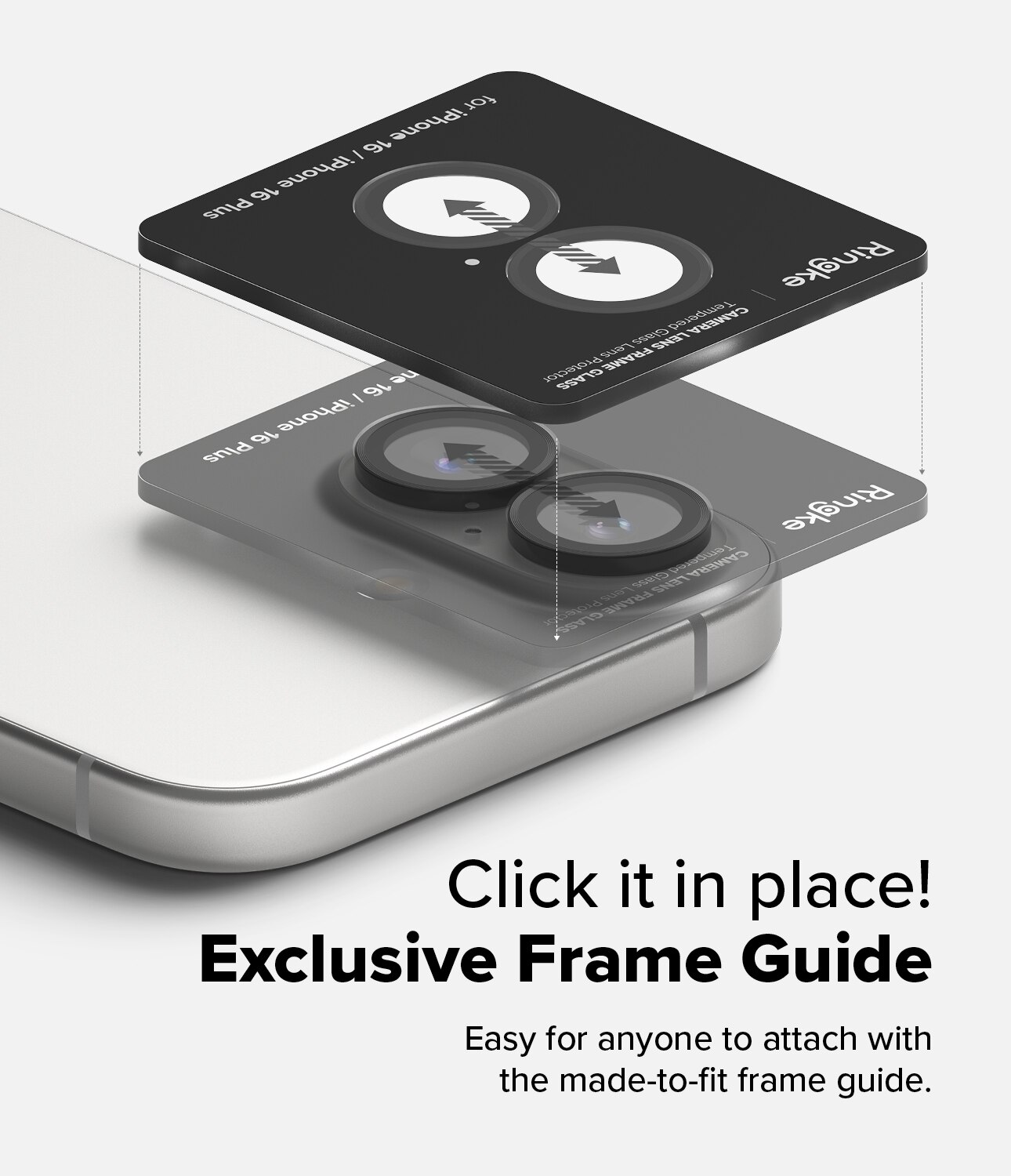 iPhone 16 Camera Lens Frame Glass (2-pack) Black