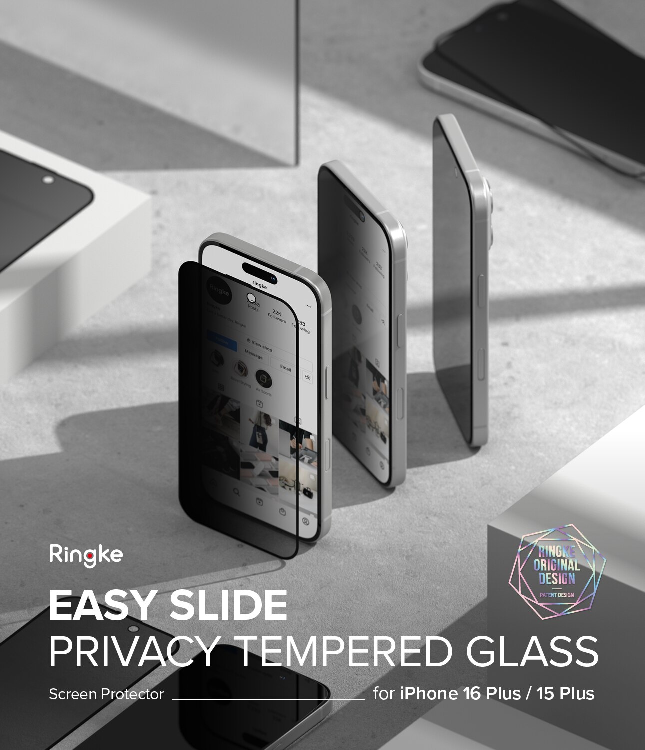 iPhone 15 Plus Easy Slide Privacy Glass (2-pack)