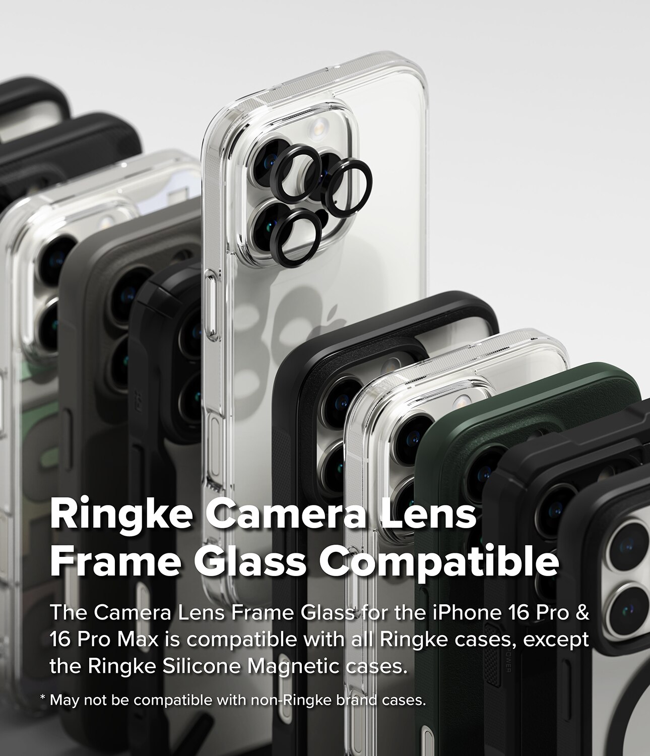 iPhone 16 Pro Max Camera Lens Frame Glass (2-pack) Black