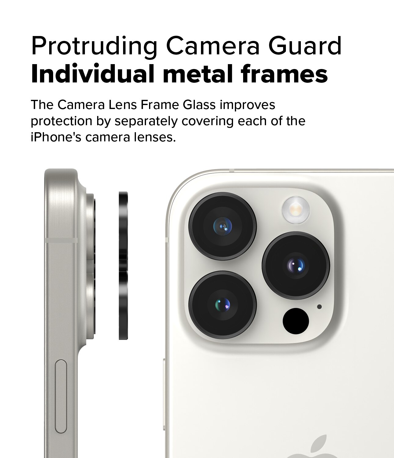 iPhone 16 Pro Camera Lens Frame Glass (2-pack) Black