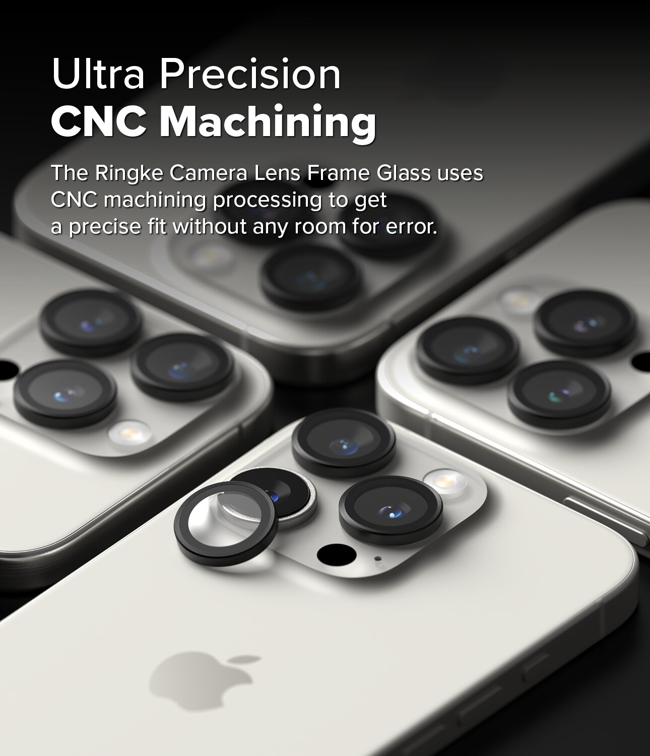 iPhone 16 Pro Camera Lens Frame Glass (2-pack) Black