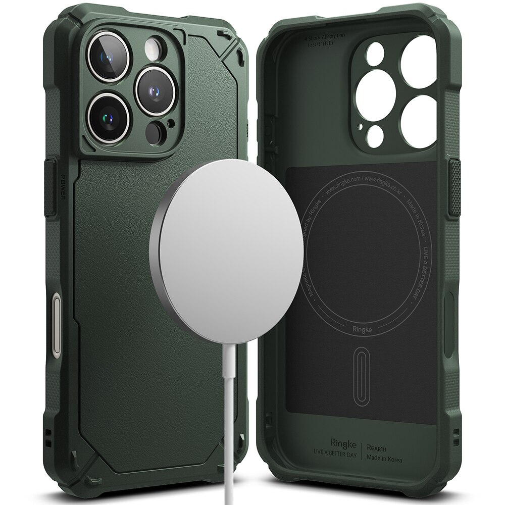 iPhone 16 Pro Rugged Gear Magnetic Case Dark Green