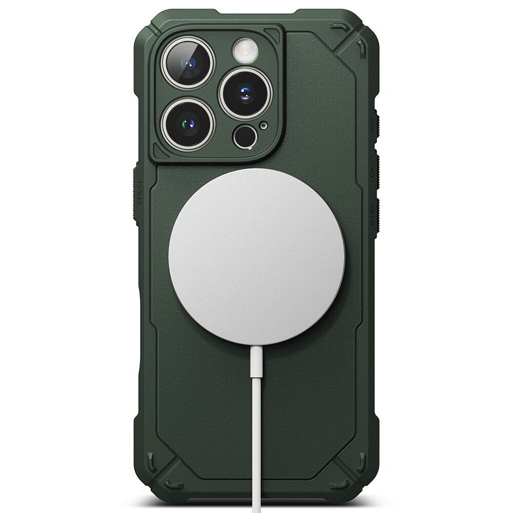 iPhone 16 Pro Rugged Gear Magnetic Case Dark Green