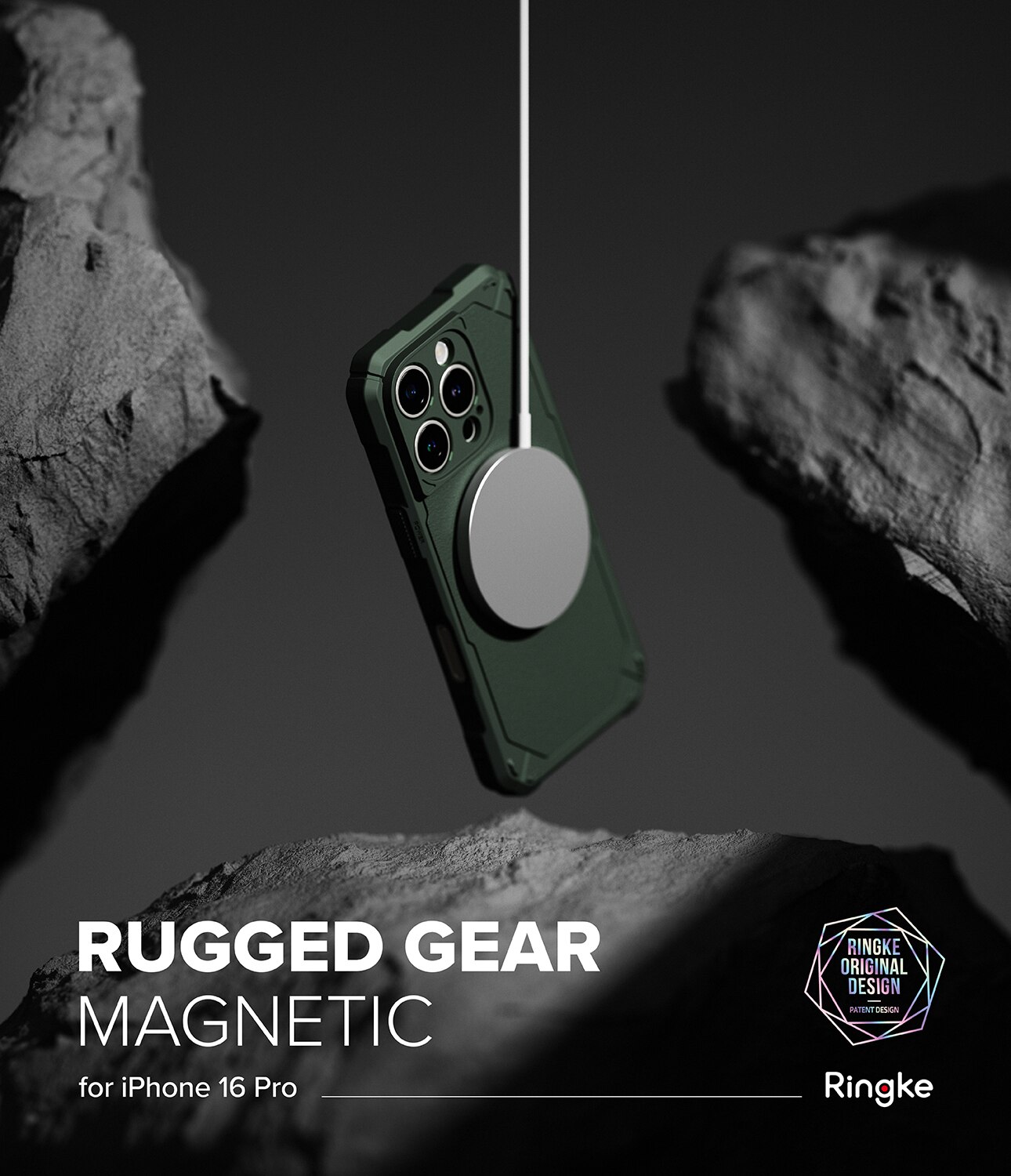 iPhone 16 Pro Rugged Gear Magnetic Case Black