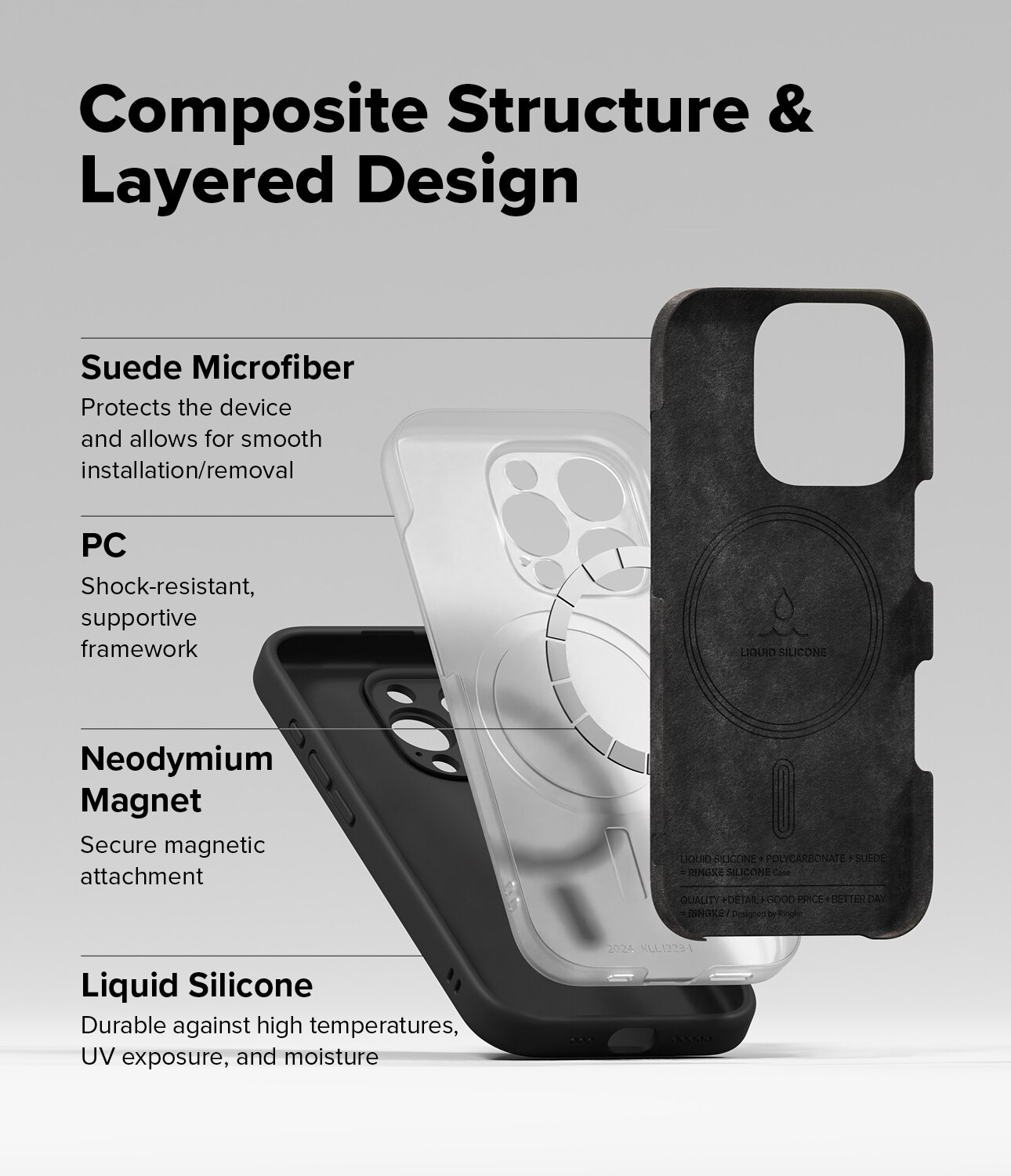 iPhone 16 Pro Silicone Magnetic Case Black