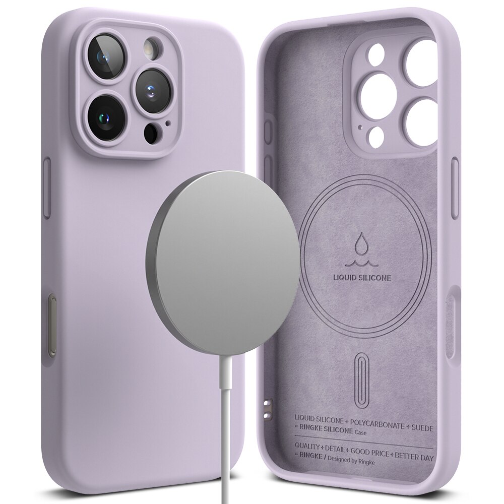 iPhone 16 Pro Silicone Magnetic Case Light Purple