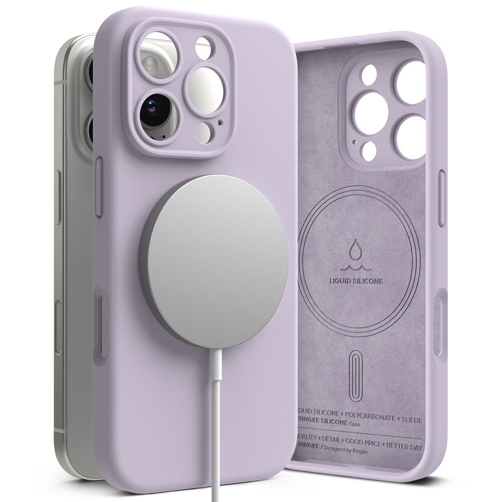 iPhone 16 Pro Silicone Magnetic Case Light Purple