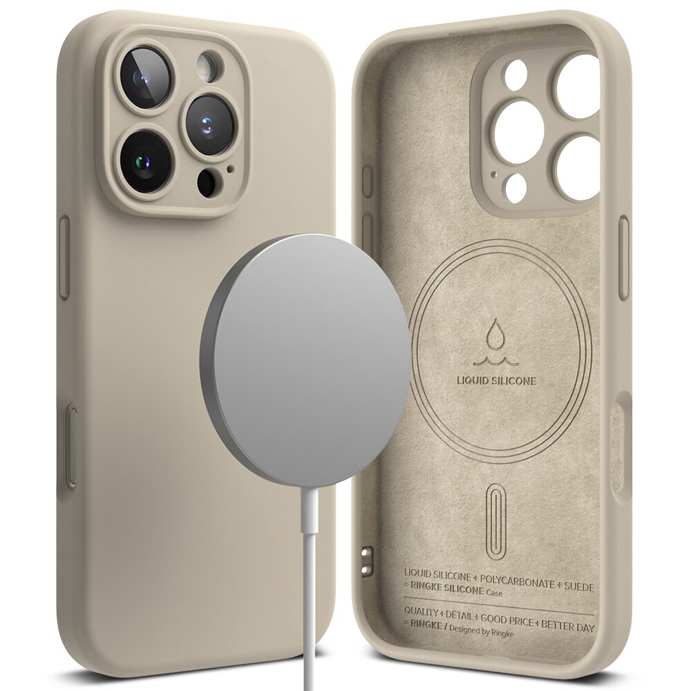 iPhone 16 Pro Silicone Magnetic Case Stone