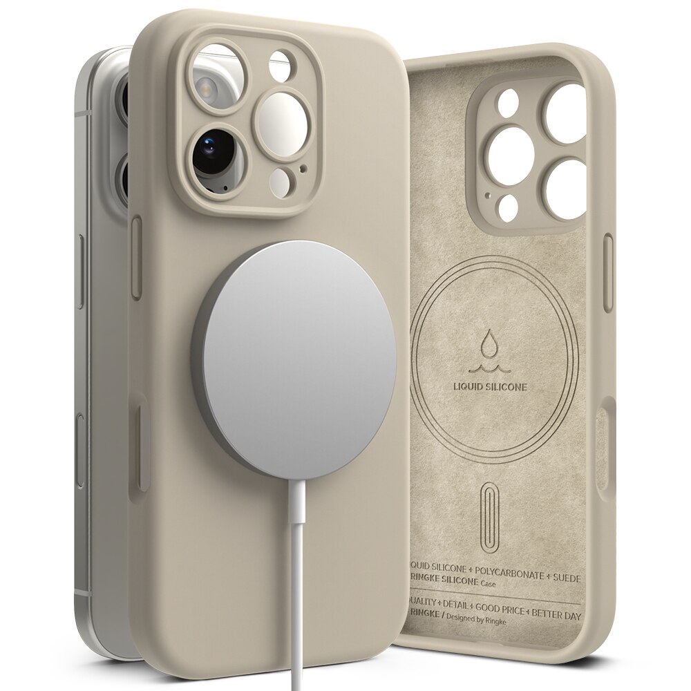 iPhone 16 Pro Silicone Magnetic Case Stone