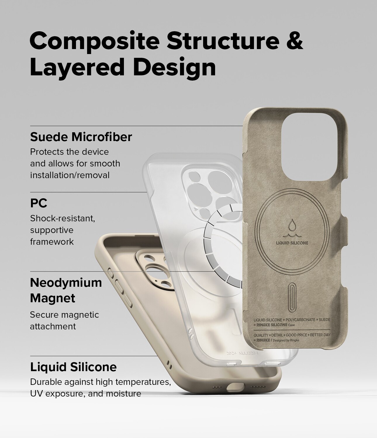 iPhone 16 Pro Silicone Magnetic Case Stone