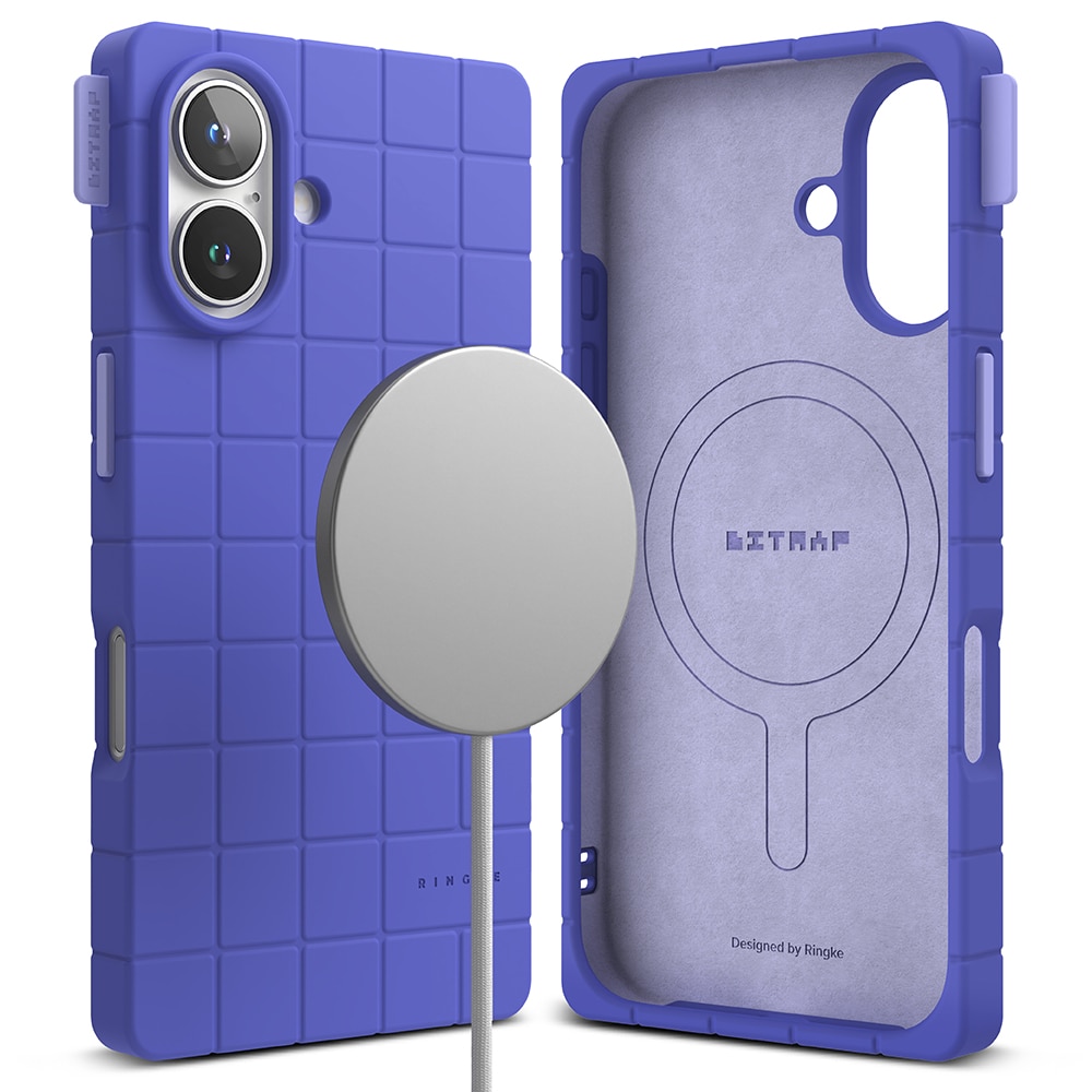 iPhone 16 Bitmap Silicone Magnetic Case Ultramarine