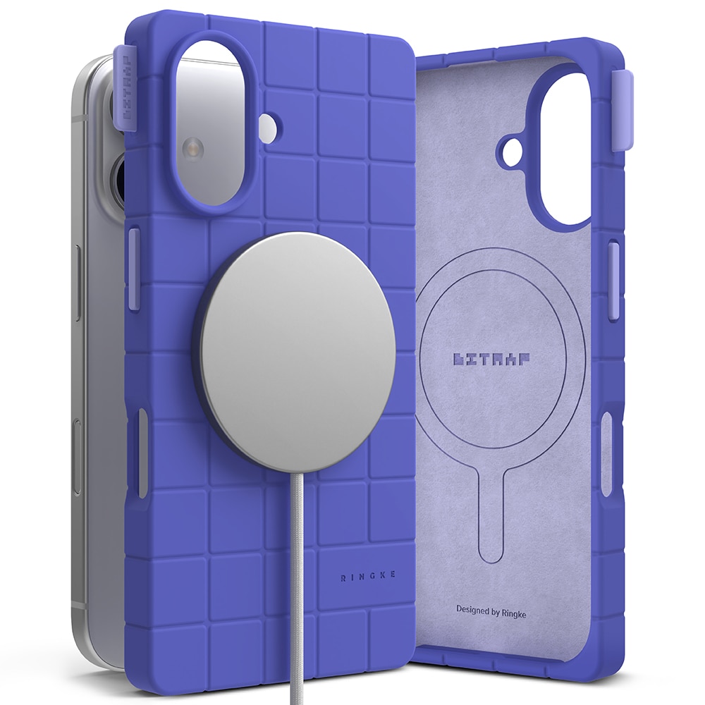 iPhone 16 Bitmap Silicone Magnetic Case Ultramarine