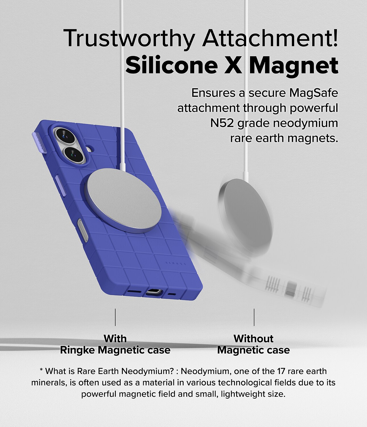 iPhone 16 Bitmap Silicone Magnetic Case Ultramarine