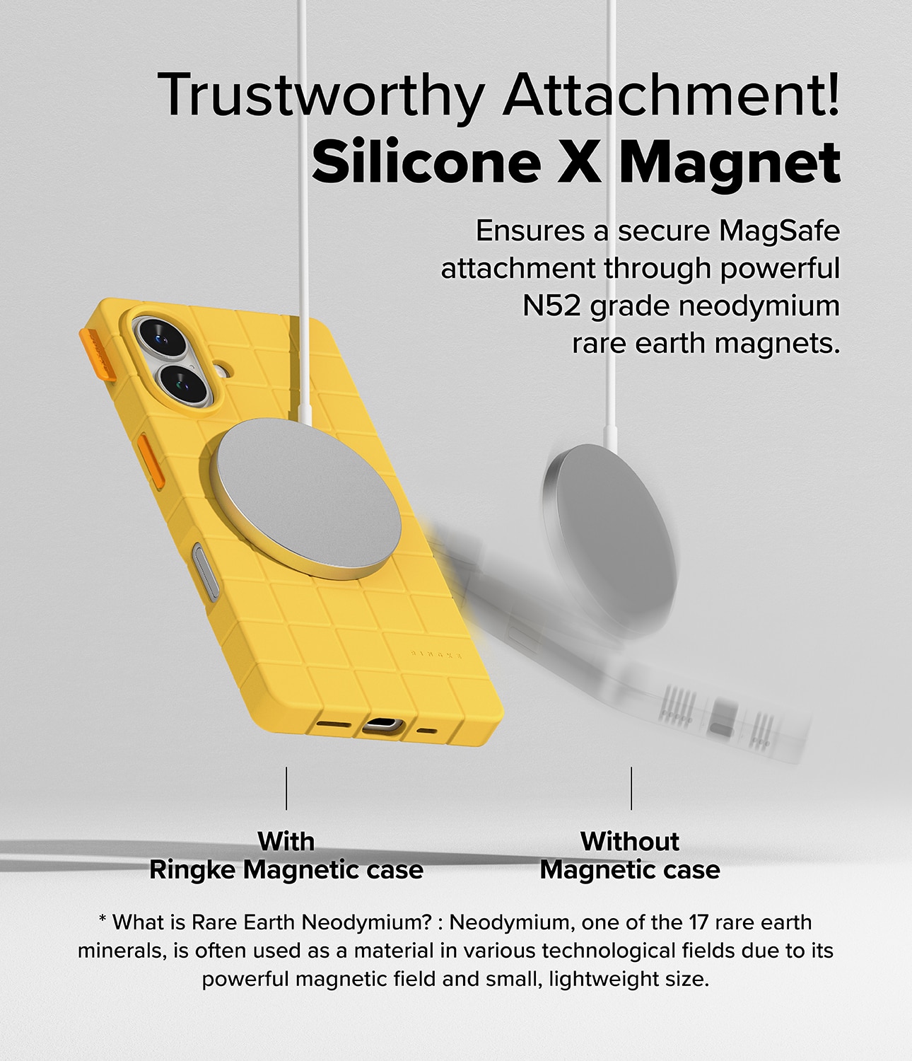 iPhone 16 Bitmap Silicone Magnetic Case Yellow