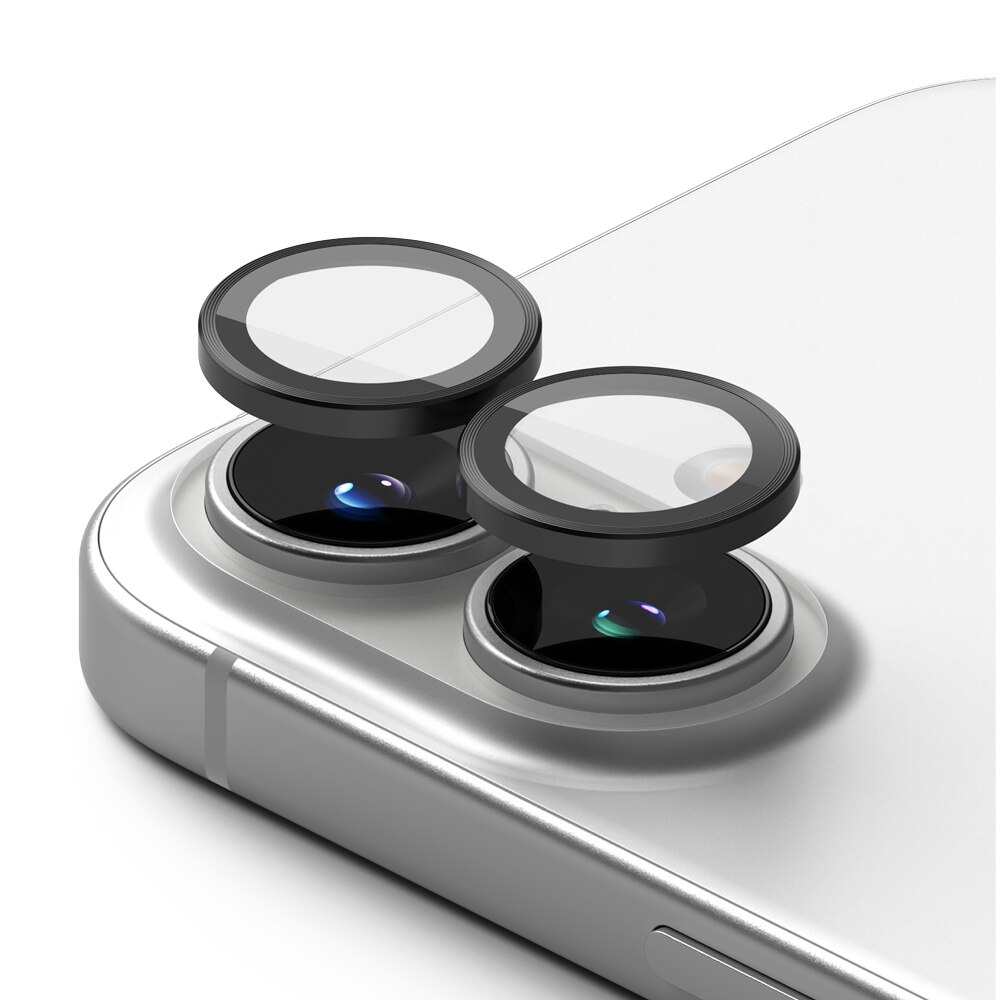 iPhone 16 Camera Lens Frame Glass (2-pack) Black