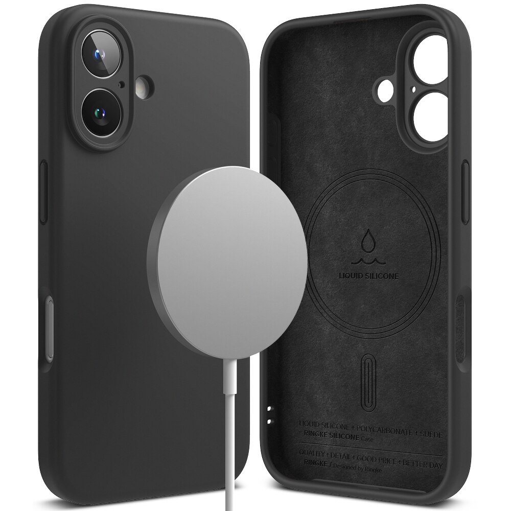 iPhone 16 Silicone Magnetic Case Black