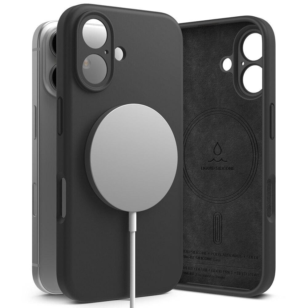 iPhone 16 Silicone Magnetic Case Black