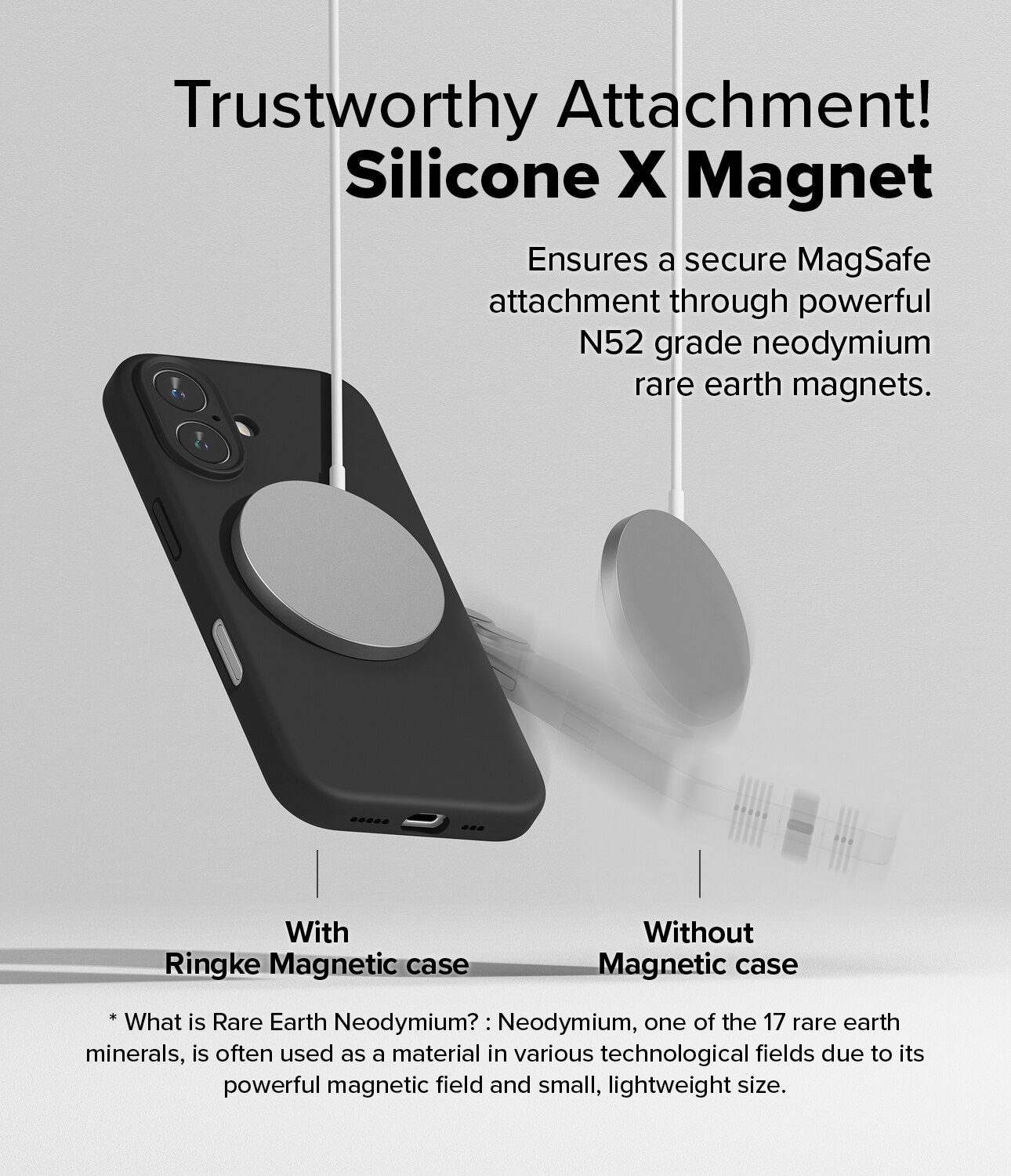 iPhone 16 Silicone Magnetic Case Black