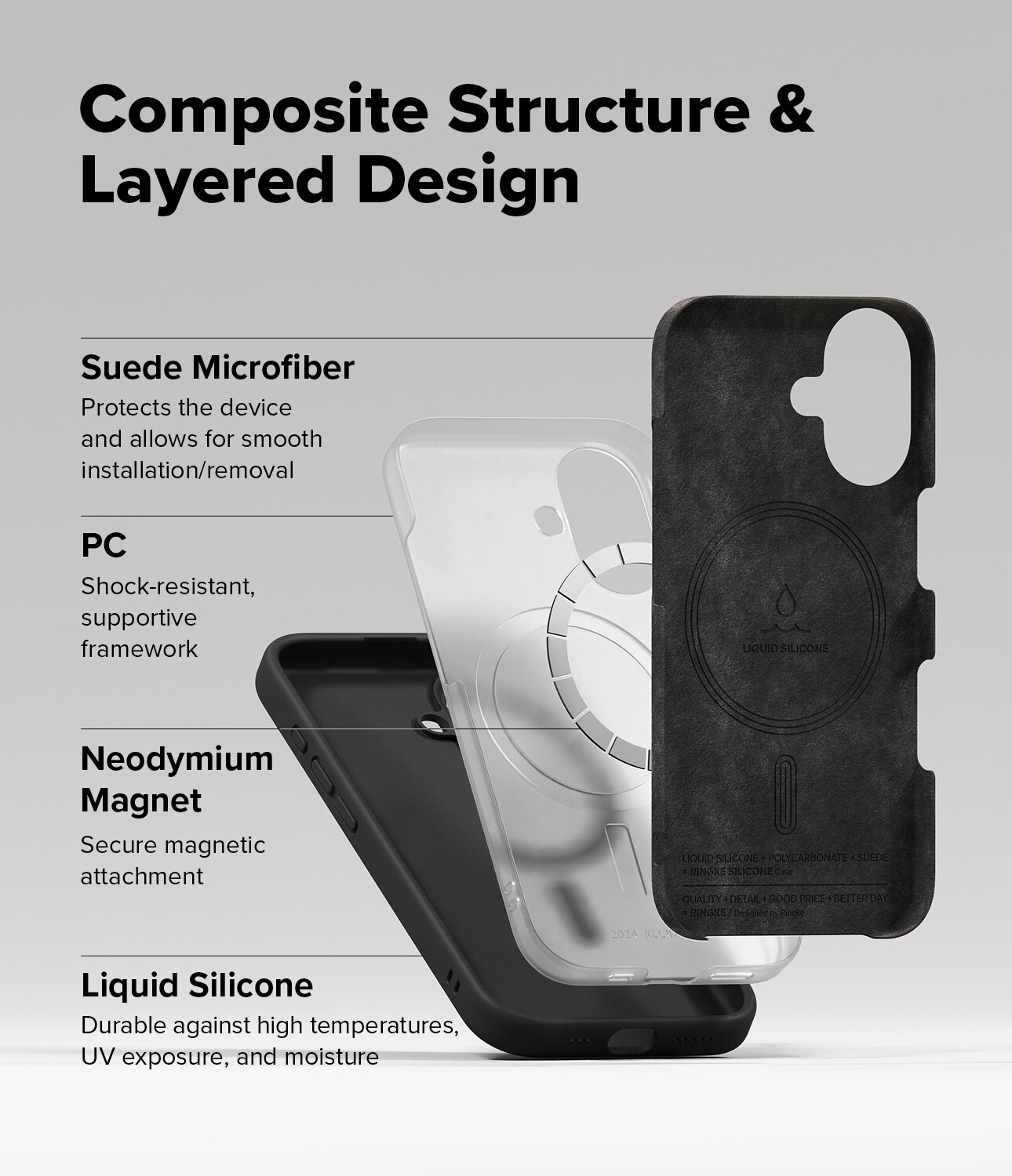 iPhone 16 Silicone Magnetic Case Black