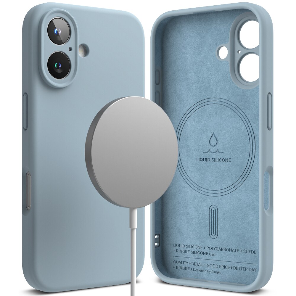 iPhone 16 Silicone Magnetic Case Blue