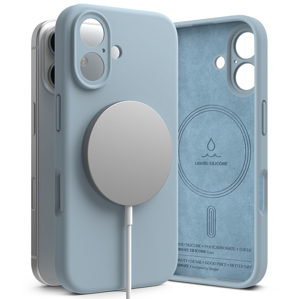 iPhone 16 Silicone Magnetic Case Blue