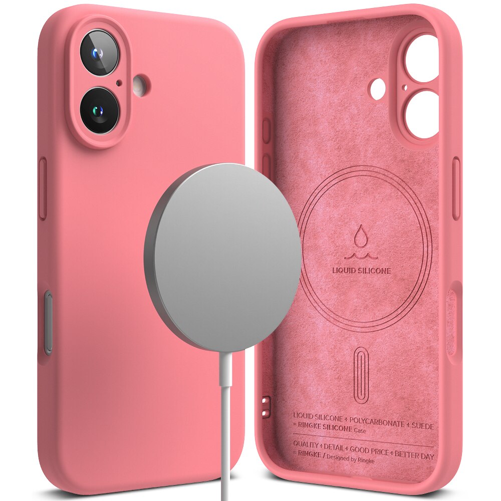 iPhone 16 Silicone Magnetic Case Pink