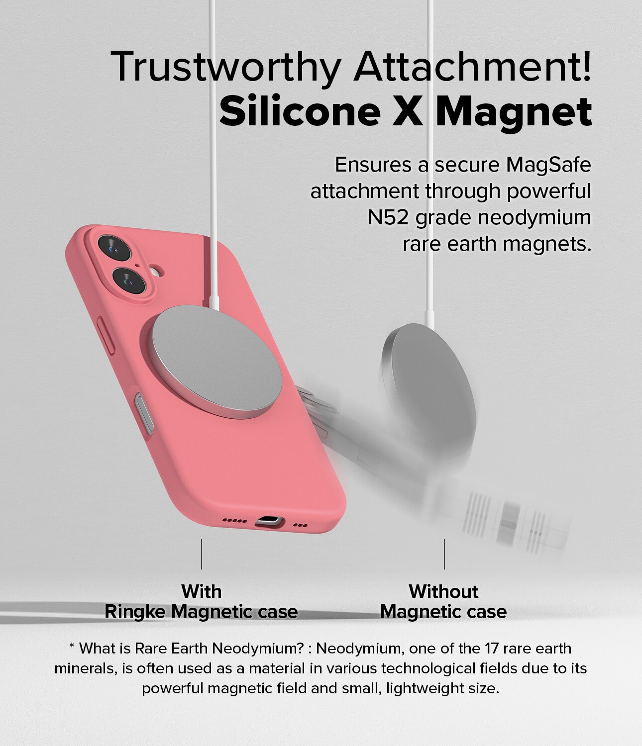 iPhone 16 Silicone Magnetic Case Pink