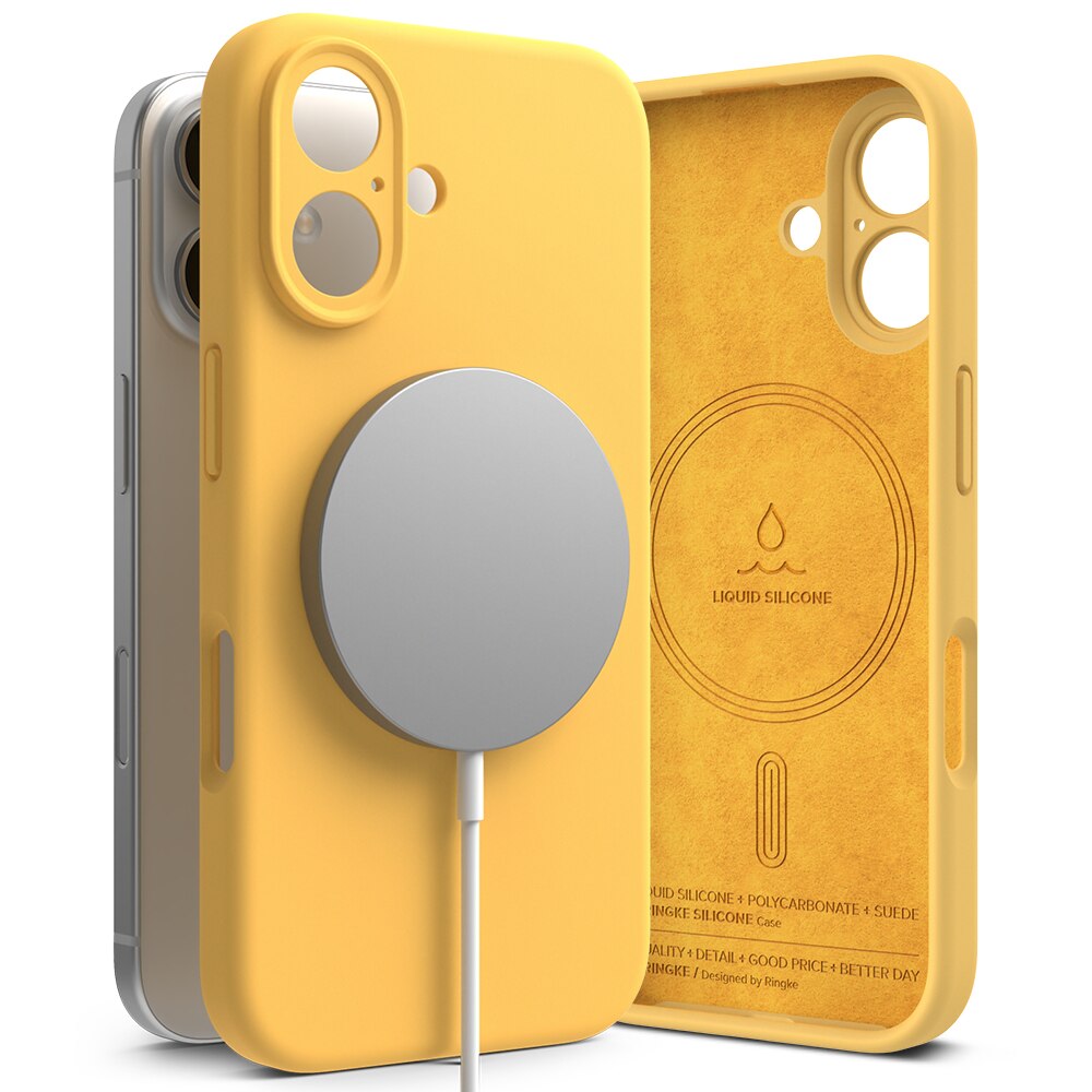 iPhone 16 Silicone Magnetic Case Yellow