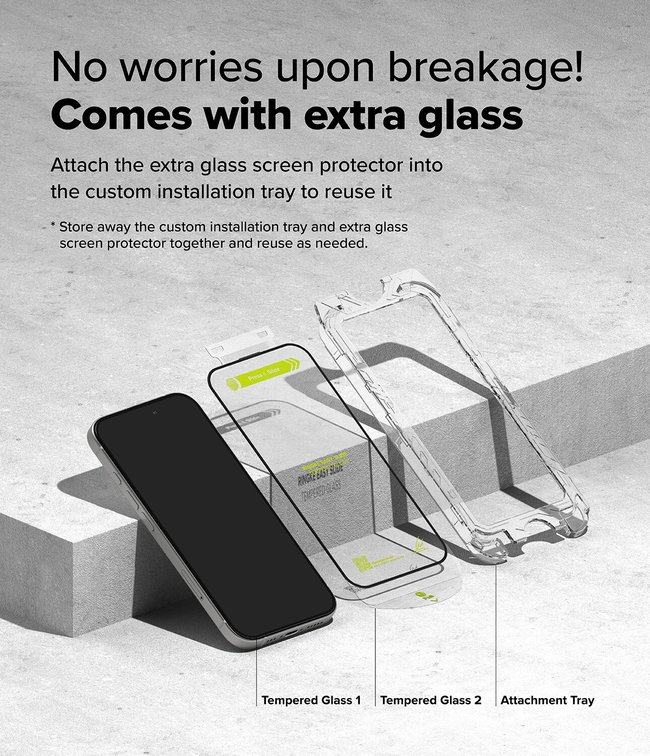 iPhone 16 Easy Slide Glass (2-pack)