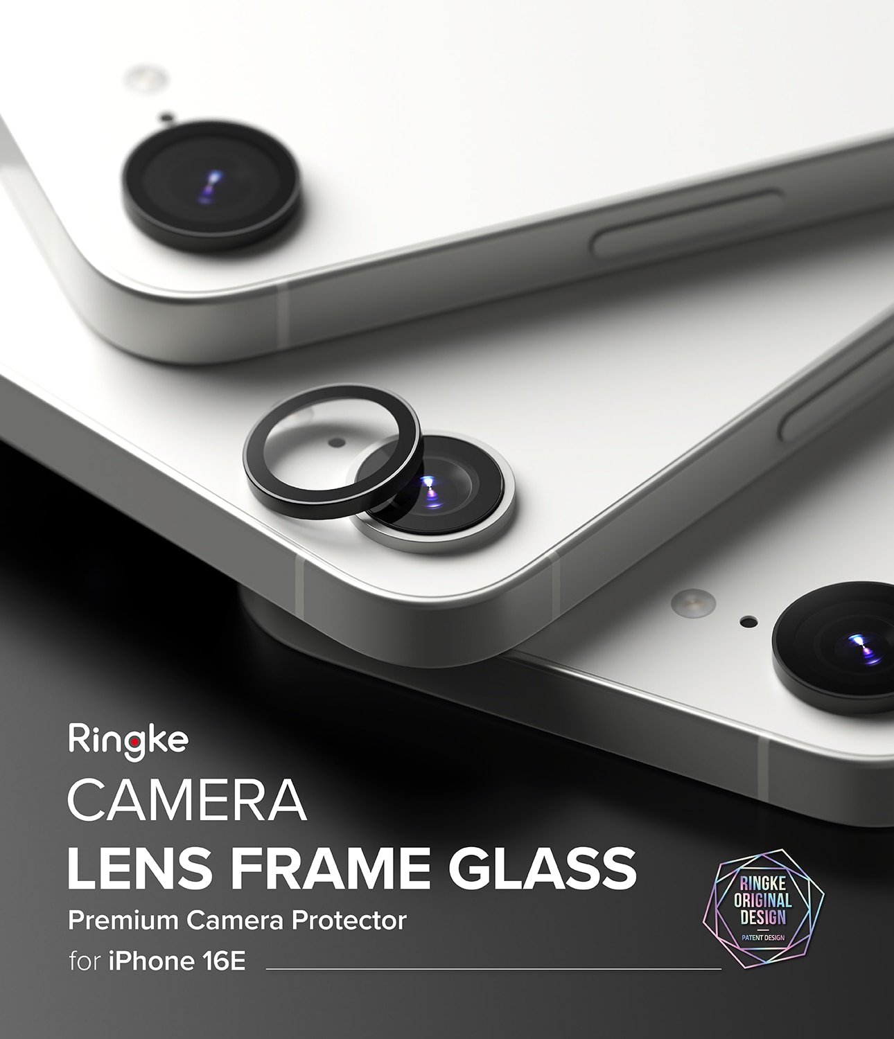 iPhone 16e Camera Lens Frame Glass (2-pack) Black