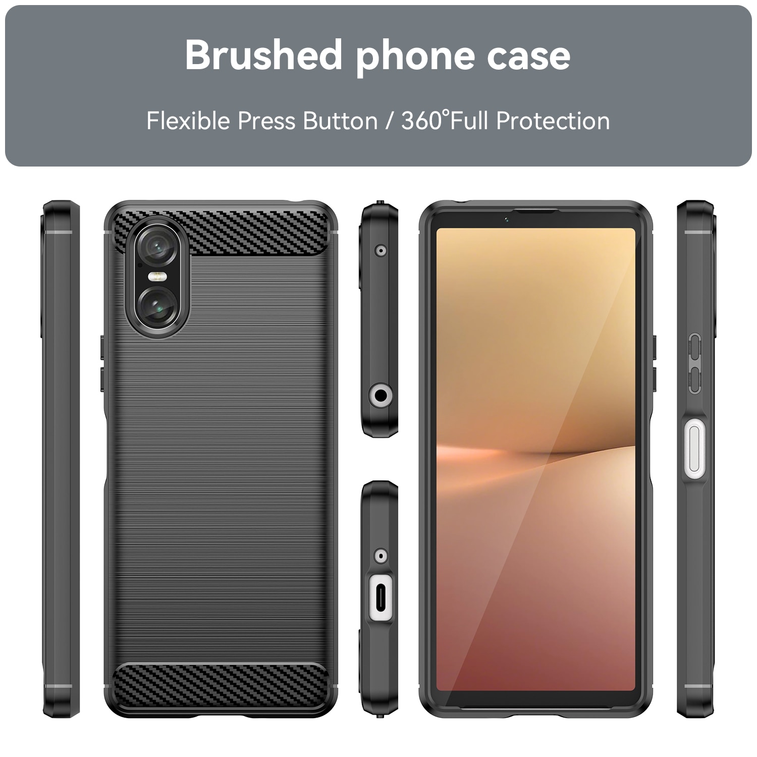 Sony Xperia 10 VI Brushed TPU Case Black