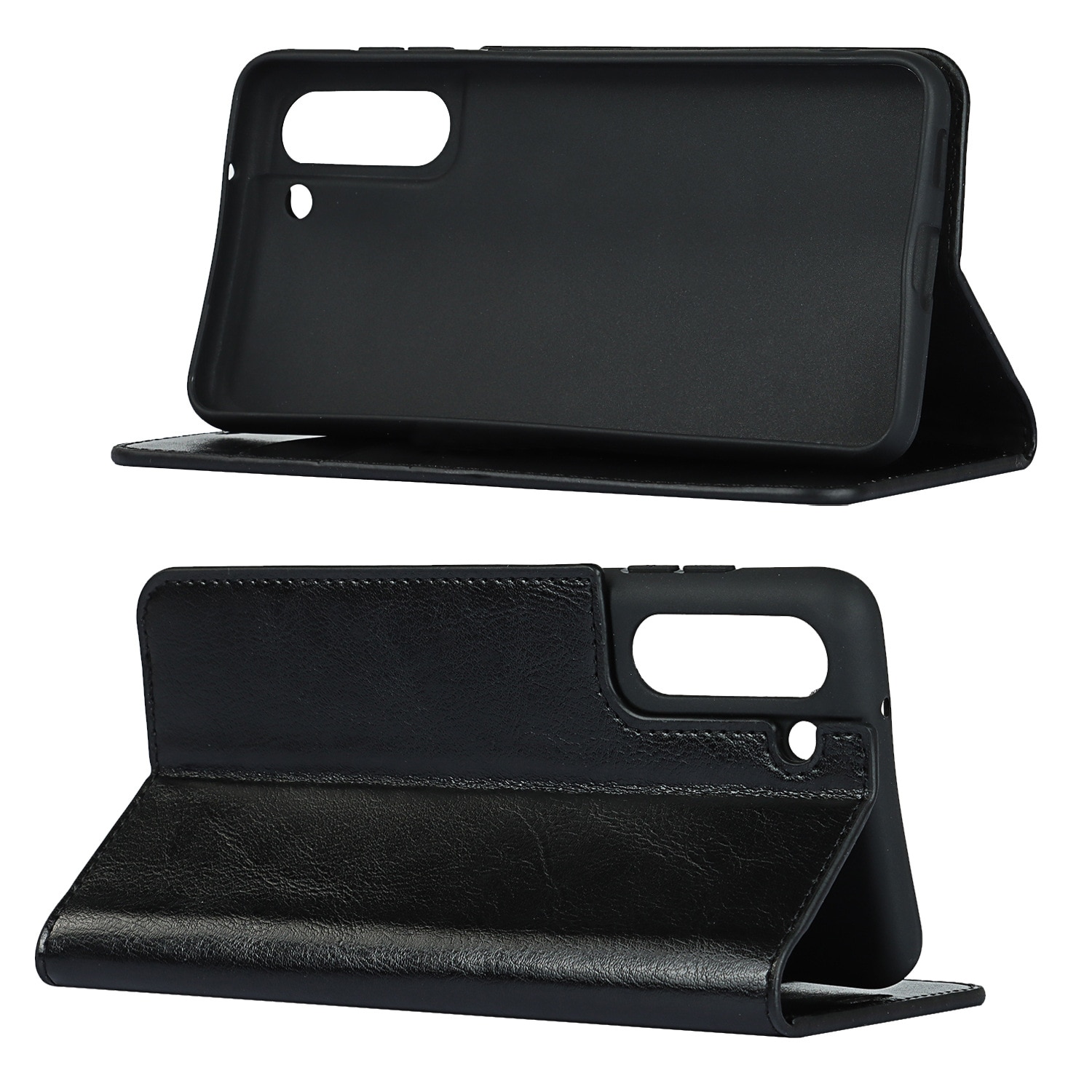 Samsung Galaxy S21 Genuine Leather Wallet Case Black