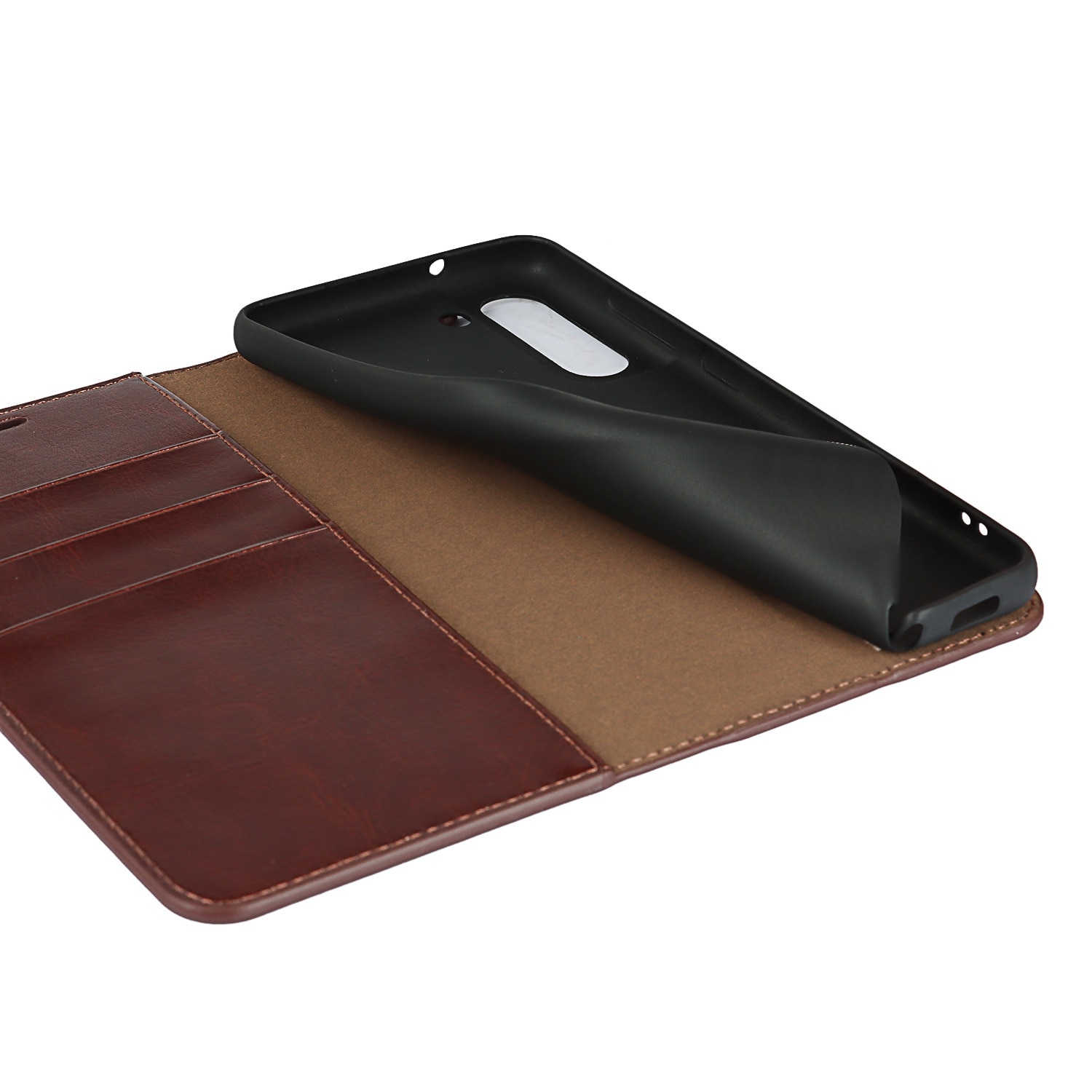 Samsung Galaxy S21 Genuine Leather Wallet Case Dark Brown