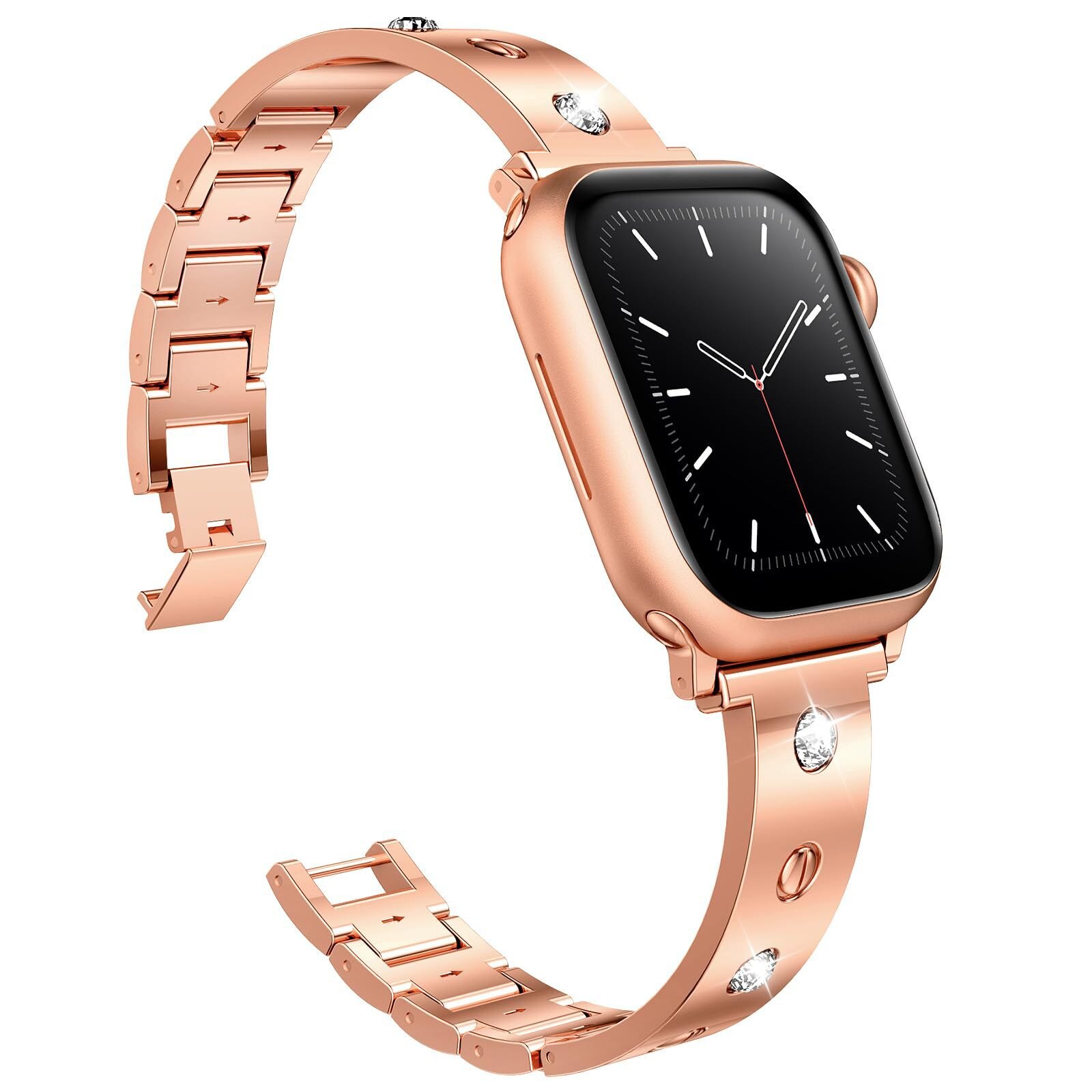 Apple Watch Series 10 42mm Bangle Diamond Bracelet Rose Gold