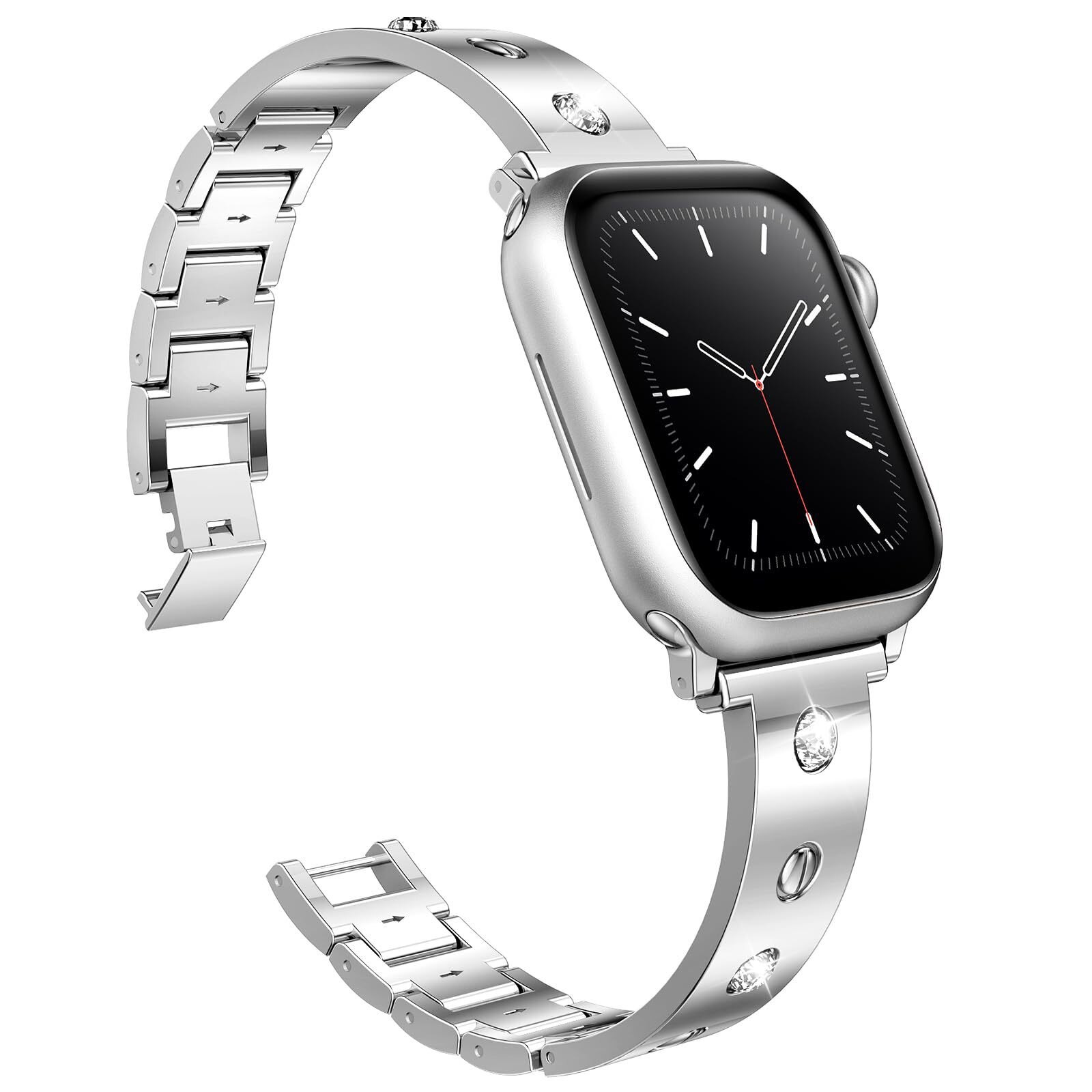 Apple Watch Series 10 42mm Bangle Diamond Bracelet Silver