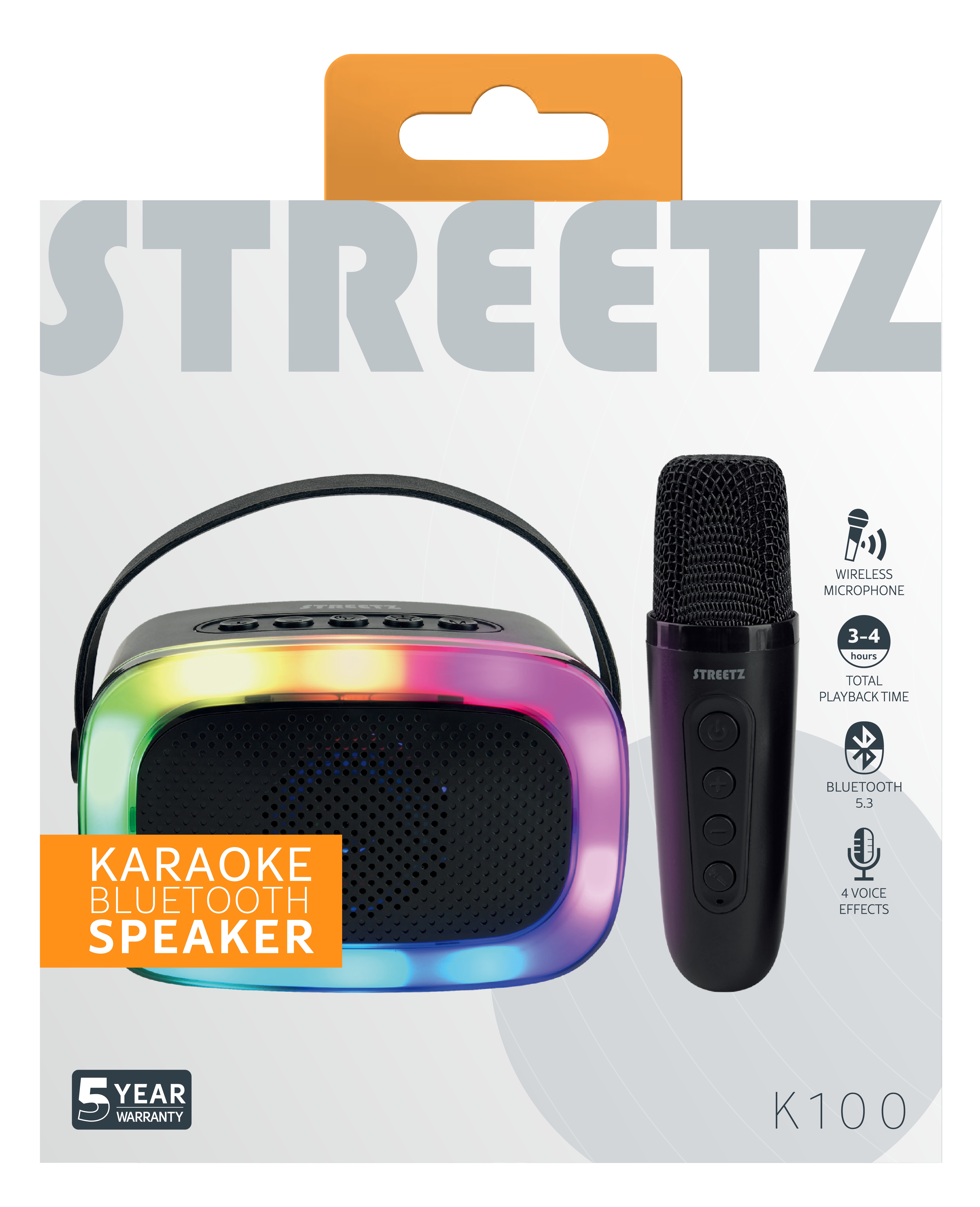 Karaoke speaker with wireless microphone Black