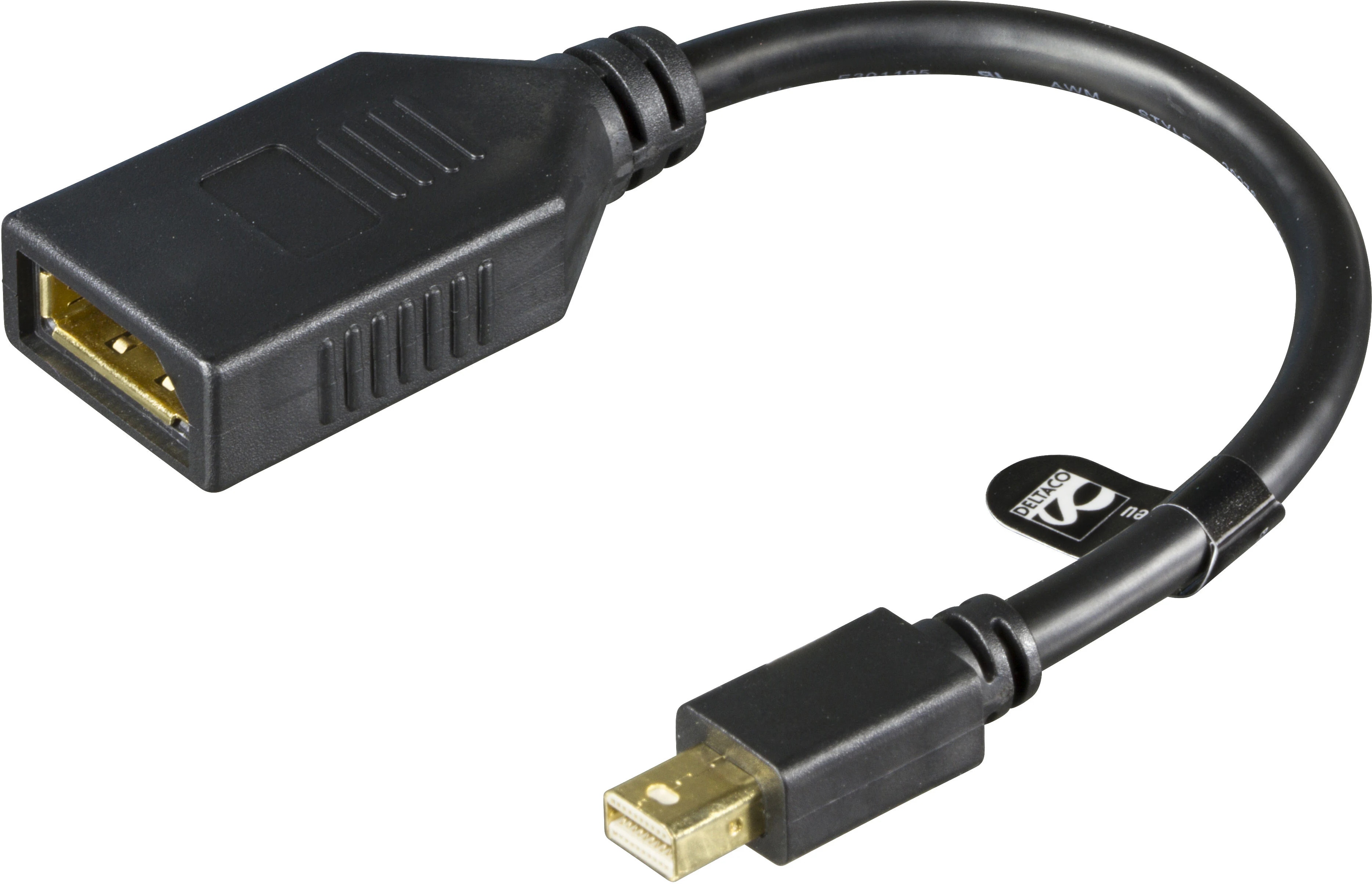 DisplayPort to Mini DisplayPort Adapter 0.2m Black