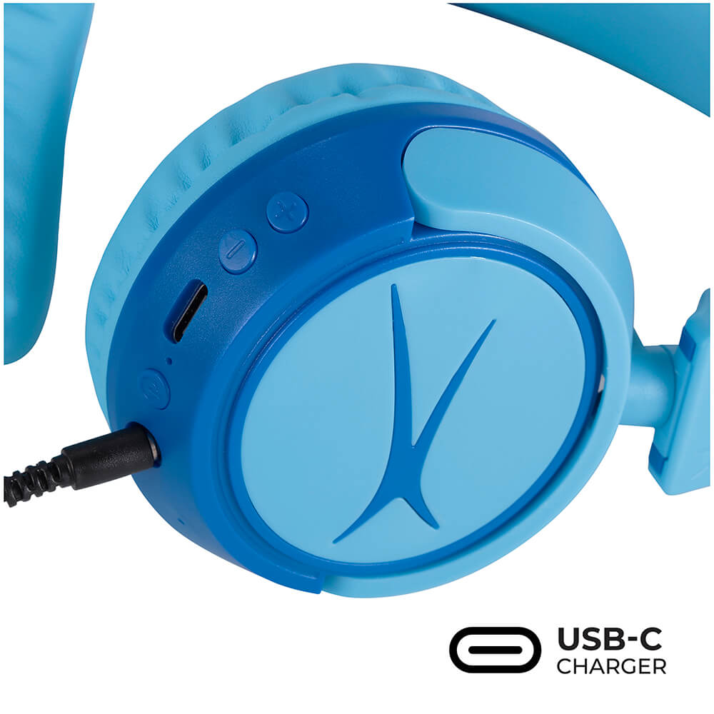 Wireless On-Ear Kids Headphones 2-in-1 Blue