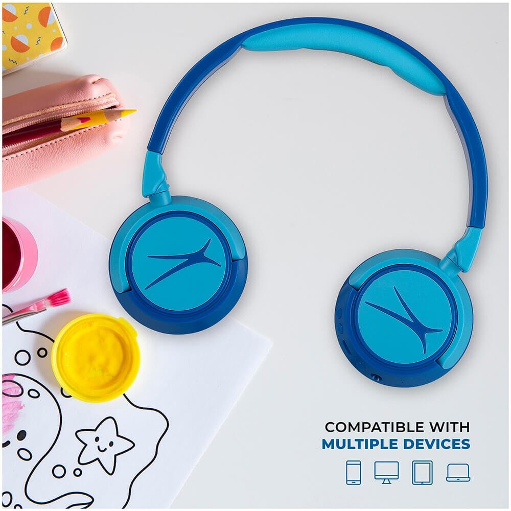 Wireless On-Ear Kids Headphones 2-in-1 Blue